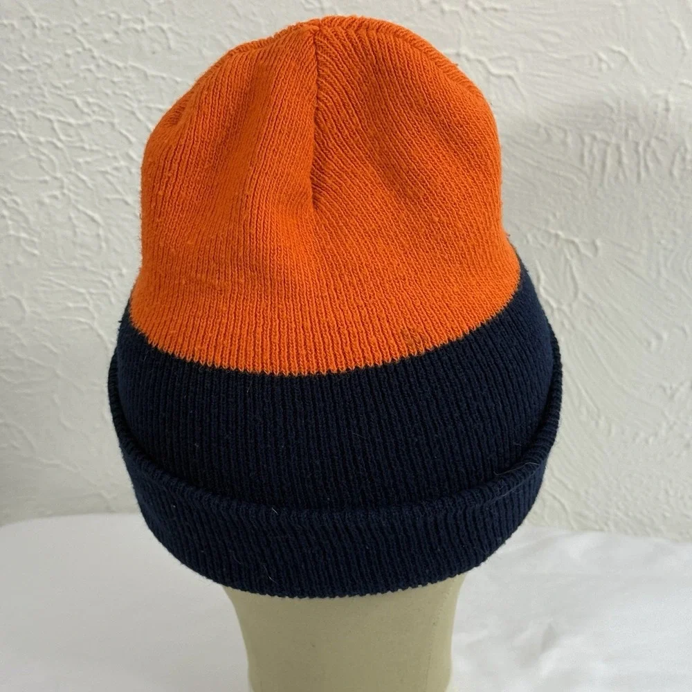 Vintage Schuessler‎ NFL Denver Broncos Cuff Knit Beanie Orange Blue Logo USA